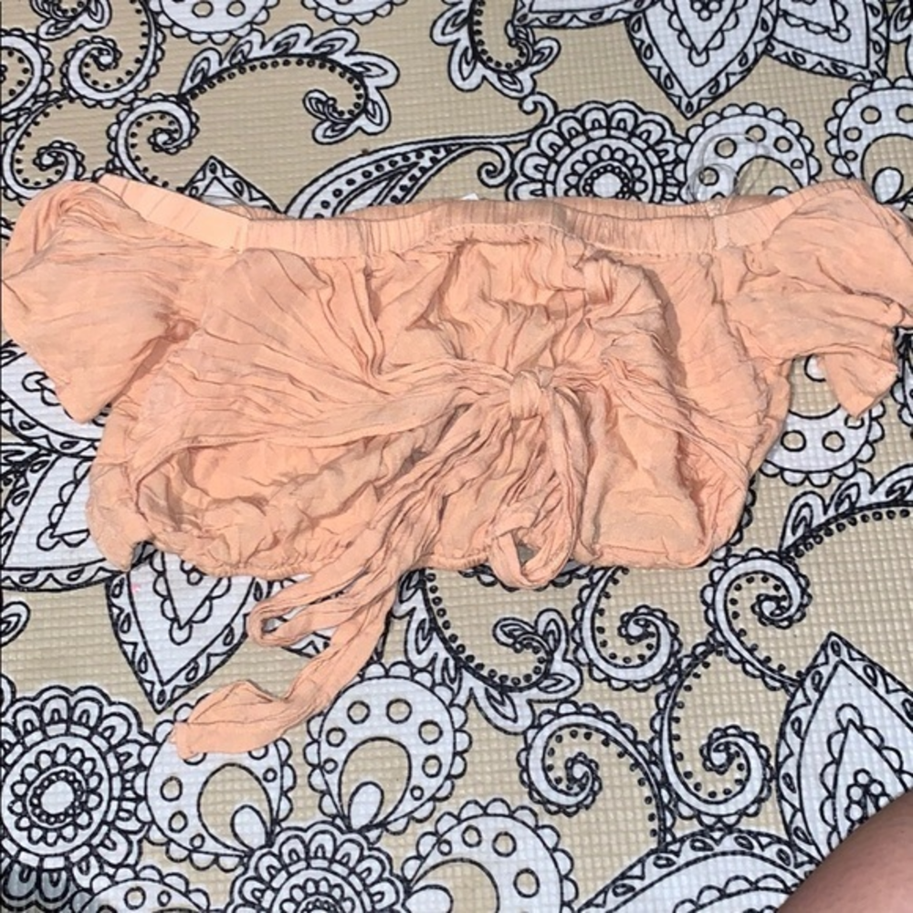 Pacsun orange crop too off shoulder